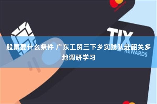 股票要什么条件 广东工贸三下乡实践队赴韶关多地调研学习