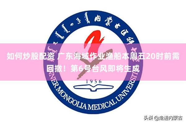 如何炒股配资 广东海域作业渔船本周五20时前需回撤！第6号台风即将生成