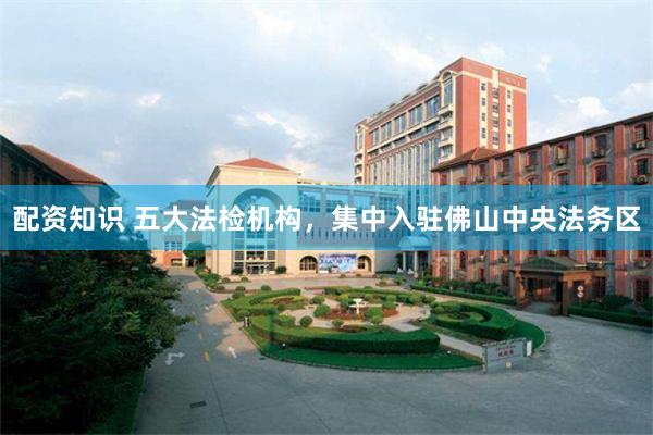 配资知识 五大法检机构，集中入驻佛山中央法务区