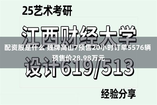 配资股是什么 魏牌高山7预售20小时订单5576辆 预售价28.98万元