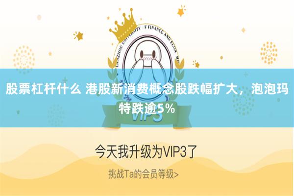 股票杠杆什么 港股新消费概念股跌幅扩大，泡泡玛特跌逾5%