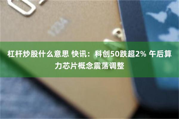 杠杆炒股什么意思 快讯:科创50跌超2% 午后算力芯片概念震荡调整