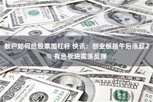 散户如何给股票加杠杆 快讯：创业板指午后涨超2% 有色板块震荡反弹