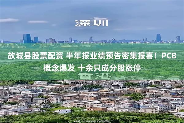故城县股票配资 半年报业绩预告密集报喜!PCB概念爆发 十余只成分股涨停