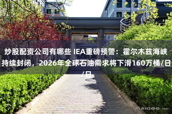 炒股配资公司有哪些 IEA重磅预警：霍尔木兹海峡持续封闭，2026年全球石油需求将下滑160万桶/日