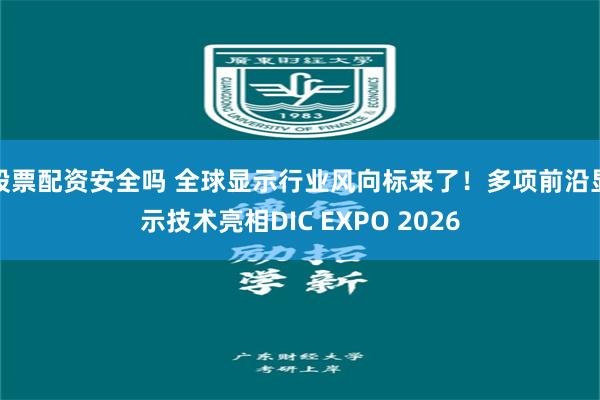 股票配资安全吗 全球显示行业风向标来了！多项前沿显示技术亮相DIC EXPO 2026