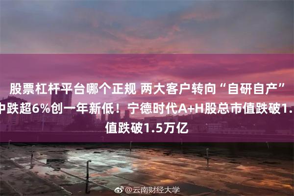 股票杠杆平台哪个正规 两大客户转向“自研自产”，盘中跌超6%创一年新低！宁德时代A+H股总市值跌破1.5万亿