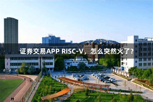 证券交易APP RISC-V，怎么突然火了？